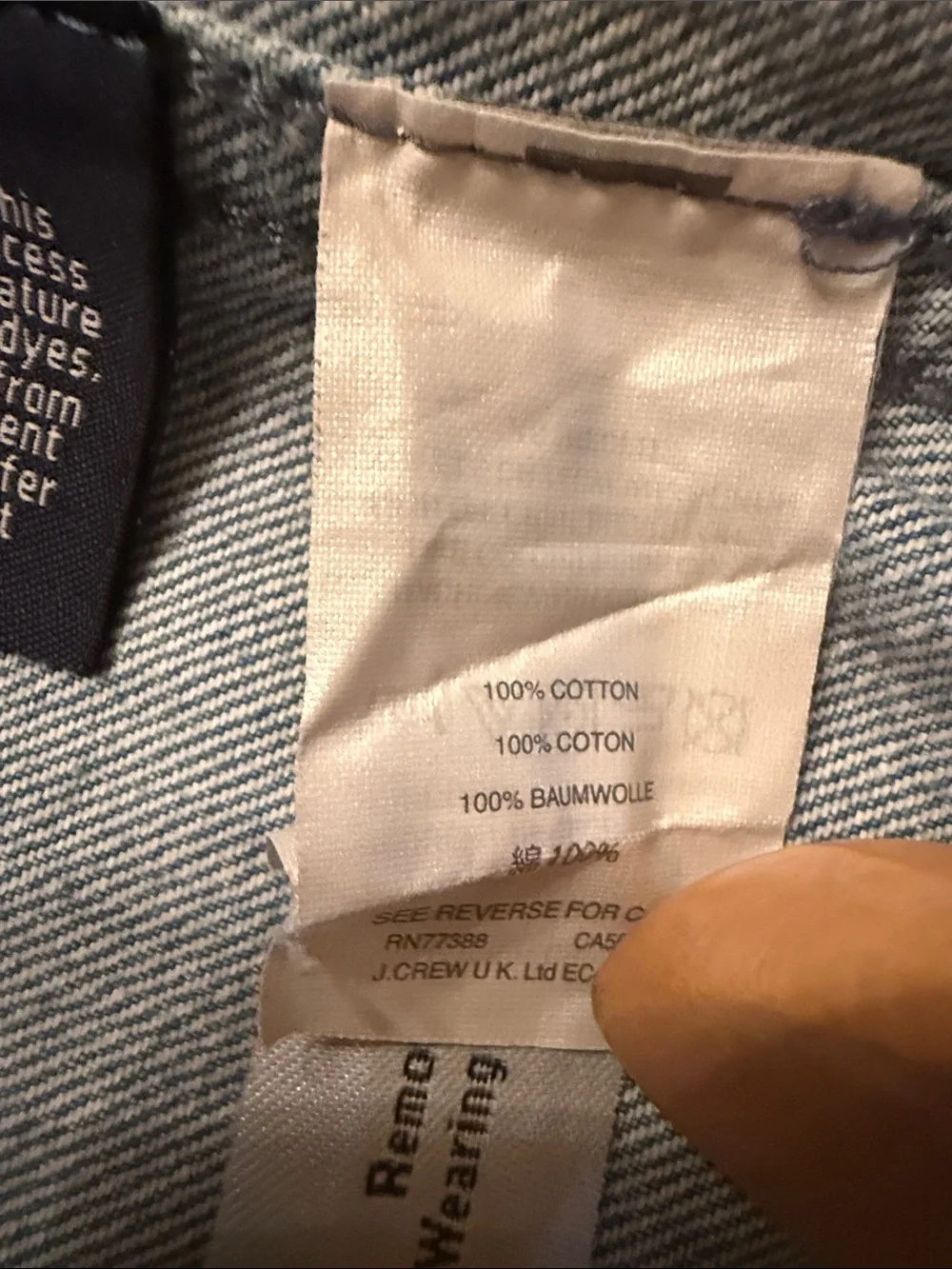 J. Crew Cream Wall Hook with Blue Denim Accent sz small